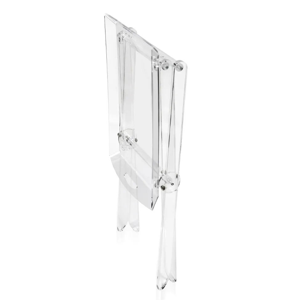 Tavolino Pieghevole con Vassoio in Plexiglass Trasparente 2 Misure - Robbie