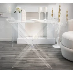 Tavolino Pieghevole con Vassoio in Plexiglass Trasparente 2 Misure - Robbie