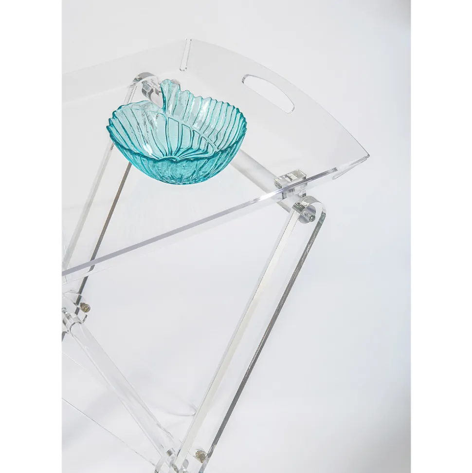 Tavolino Pieghevole con Vassoio in Plexiglass Trasparente 2 Misure - Robbie