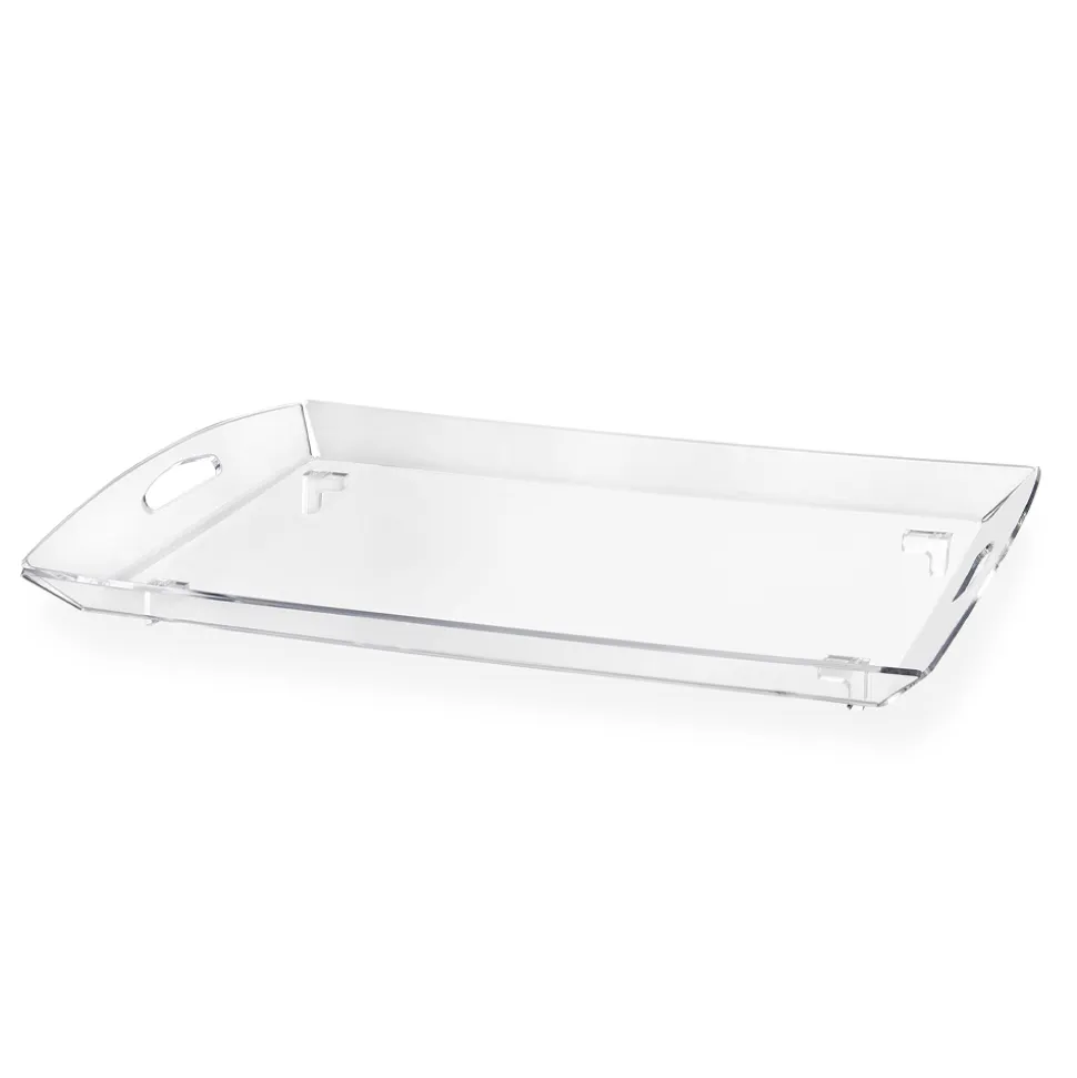 Tavolino Pieghevole con Vassoio in Plexiglass Trasparente 2 Misure - Robbie