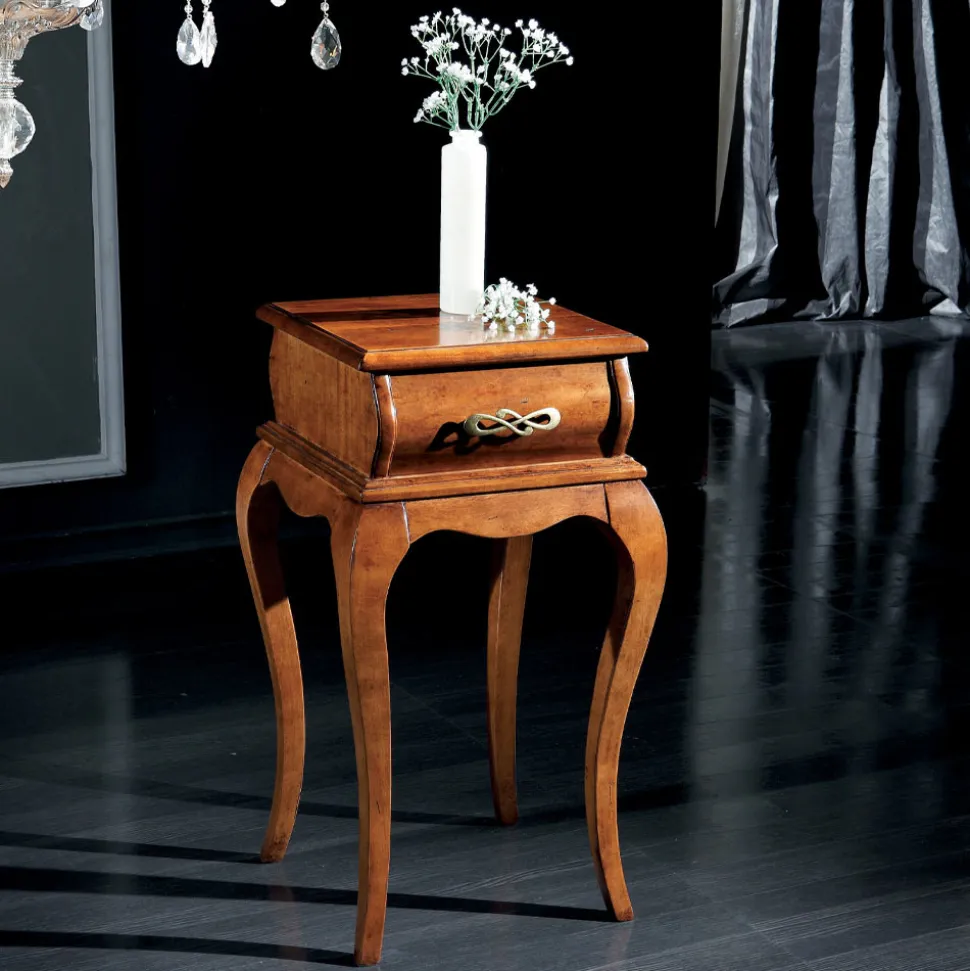 Tavolino Porta Telefono Stile Classico in Legno Made in Italy - Hastings