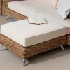 Tavolino-Pouf Outdoor in Intreccio di Banano con Cuscino – Legolas