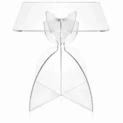 Tavolino quadrato di design, in PMMA trasparente Laives