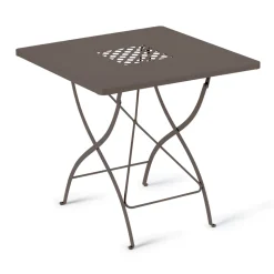 Tavolino Quadrato Pieghevole da Esterno in Acciaio Zincato Made in Italy - Selvaggia
