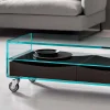 Tavolino Rettangolare in Vetro Extrachiaro con Cassetti Made in Italy – Ganzo