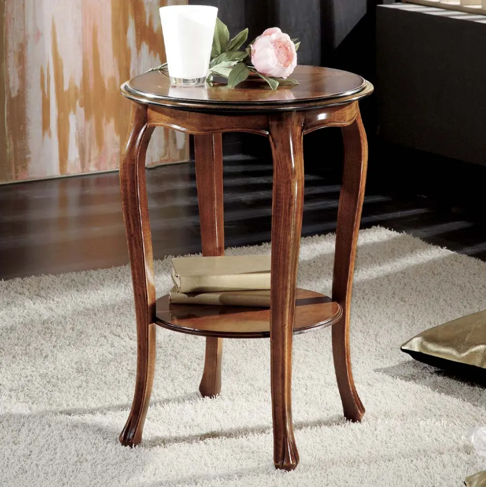 Tavolino Rotondo da Salotto con Gambe in Faggio Made in Italy - Ecade
