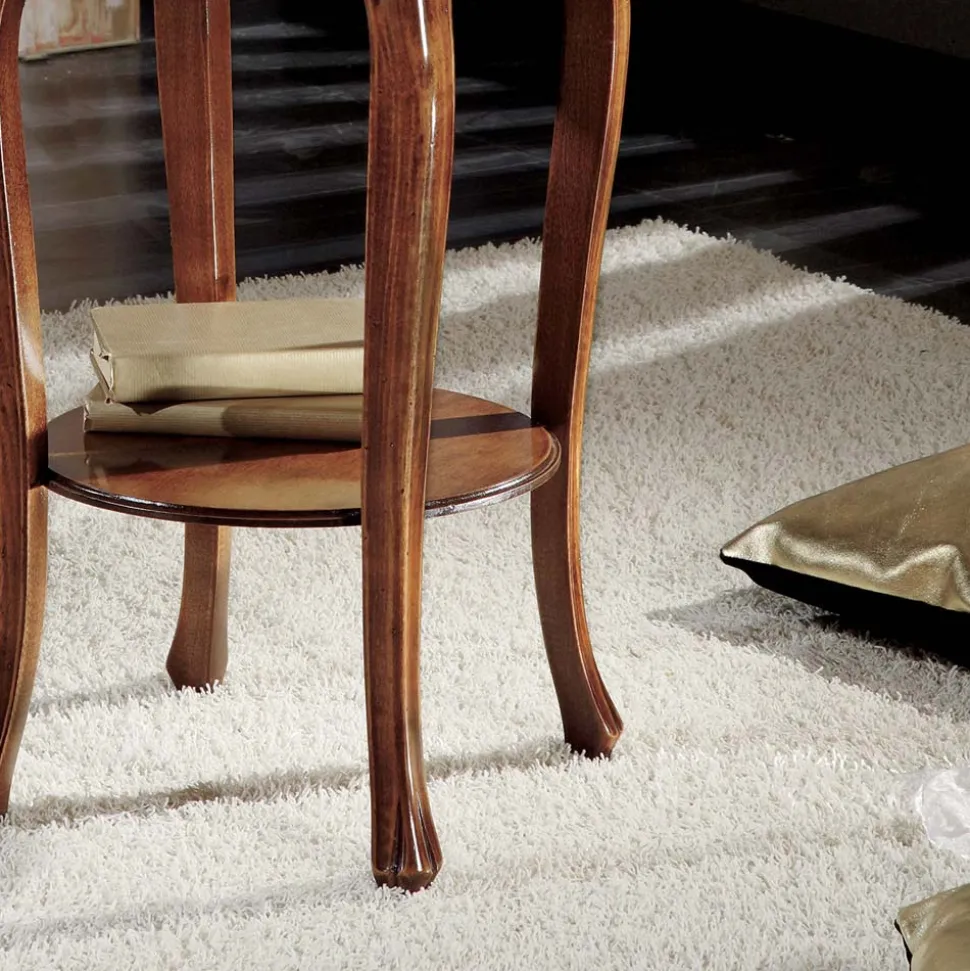 Tavolino Rotondo da Salotto con Gambe in Faggio Made in Italy - Ecade