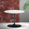 Tavolino Rotondo Tulip Saarinen H 41 cm in Ceramica Florim Bianca Opaca - Scarlet