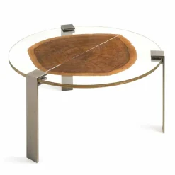 Tavolino Salotto in Legno e Acciaio con Gambe in Metallo Made in Italy - Damasco