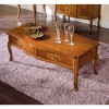 Tavolino Salotto in Legno Intarsiato con 2 Cassetti Made in Italy - Katerine