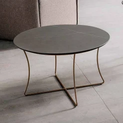 Tavolino Salotto in Metallo Verniciato con Piano in Hpl Made in Italy - Numbo