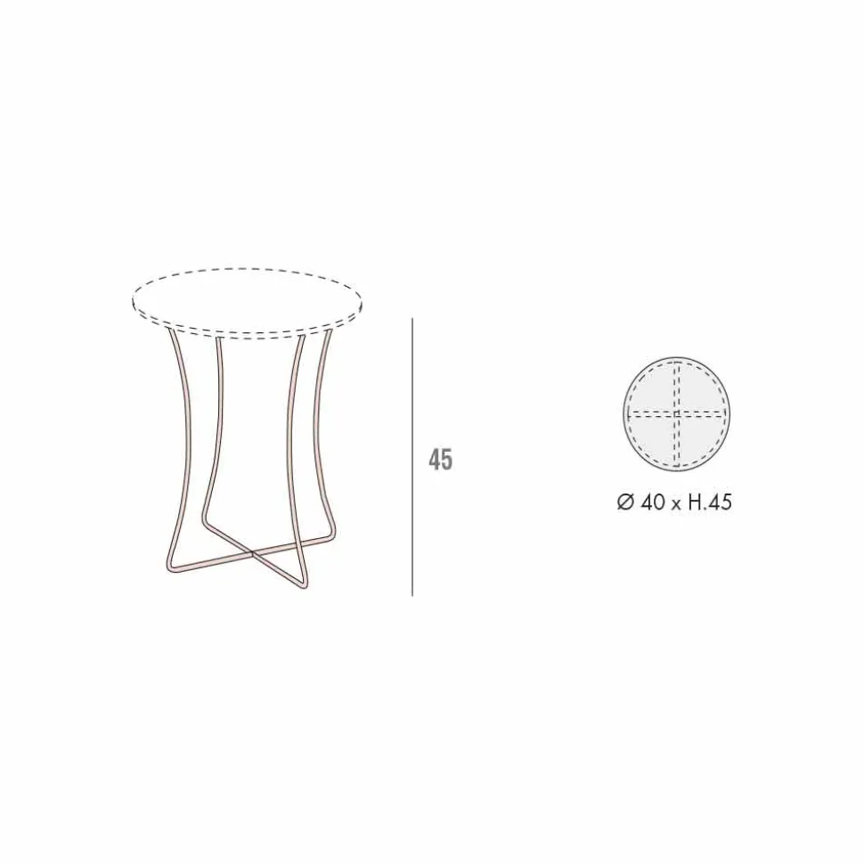 Tavolino Salotto in Metallo Verniciato con Piano in Hpl Made in Italy - Numbo
