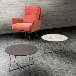 Tavolino Salotto in Metallo Verniciato con Piano in Hpl Made in Italy - Numbo