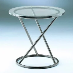 Tavolino Salotto in Vetro Temperato con Base in Acciaio Made in Italy - Pegaso