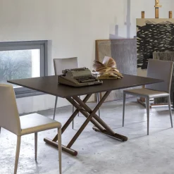 Tavolino Salotto Trasformabile in Metallo e Legno Made in Italy - Veneris