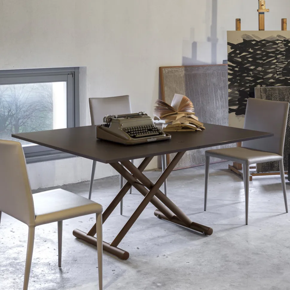 Tavolino Salotto Trasformabile in Metallo e Legno Made in Italy - Veneris