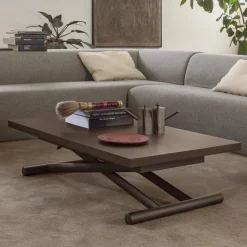 Tavolino Salotto Trasformabile in Metallo e Legno Made in Italy - Veneris