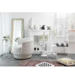 Tavolino tondo bianco diametro 50cm design moderno Janis,made in Italy