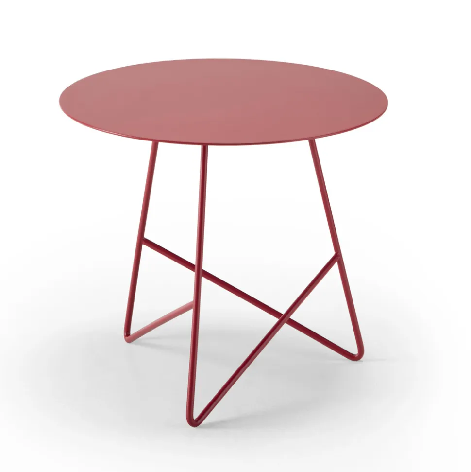 Tavolino Tondo da Giardino in Metallo di Vari Colori e 3 Dimensioni - Magali