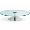 Tavolino Tondo da Salotto in Vetro Extrachiaro, Lusso Made in Italy - Giovannino
