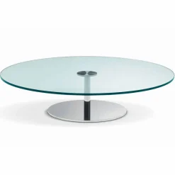 Tavolino Tondo da Salotto in Vetro Extrachiaro, Lusso Made in Italy - Giovannino