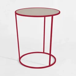 Tavolino Tondo da Salotto Moderno in Metallo Colorato Made in Italy - Raphael