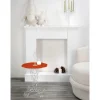 Tavolino tondo rosso diametro 50 cm design moderno Janis,made in Italy