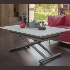Tavolino Trasformabile con Altezza Regolabile fino a 82 cm Made in Italy - Rotella
