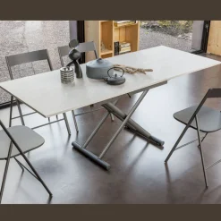 Tavolino Trasformabile con Altezza Regolabile fino a 82 cm Made in Italy - Rotella