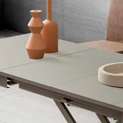 Tavolino Trasformabile da Salotto in Fenix e Metallo Made in Italy - Chiano