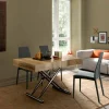 Tavolino Trasformabile di Design in Legno e Metallo Nero Made in Italy - Niverio