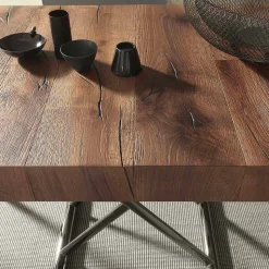 Tavolino Trasformabile Moderno in Legno e Metallo, Made in Italy - Spirit