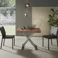 Tavolino Trasformabile Moderno in Legno e Metallo, Made in Italy - Spirit