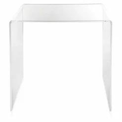 Tavolino trasparente design moderno 50x50cm Terry Big, made in Italy