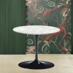 Tavolino Tulip Eero Saarinen H 39 con Piano in Marmo di Carrara Made in Italy - Scarlet