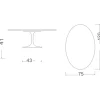 Tavolino Tulip Eero Saarinen H 41 Ovale in Ceramica Pietra Grey Made in Italy - Scarlet