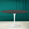 Tavolino Tulip Eero Saarinen H 41 Ovale in Ceramica Noir Desire Made in Italy - Scarlet