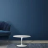 Tavolino Tulip Eero Saarinen H 39 Ovale in Laminato Liquido Bianco Made in Italy - Scarlet