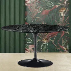 Tavolino Tulip Eero Saarinen H 41 in Marmo Verde Alpi Realizzato in Italia - Scarlet