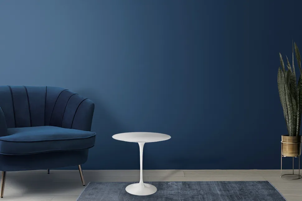 Tavolino Tulip Eero Saarinen H 52 in Laminato Liquido Bianco Made in Italy - Scarlet