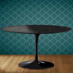 Tavolino Tulip Eero Saarinen H 41 Ovale in Ceramica Somnia Made in Italy - Scarlet