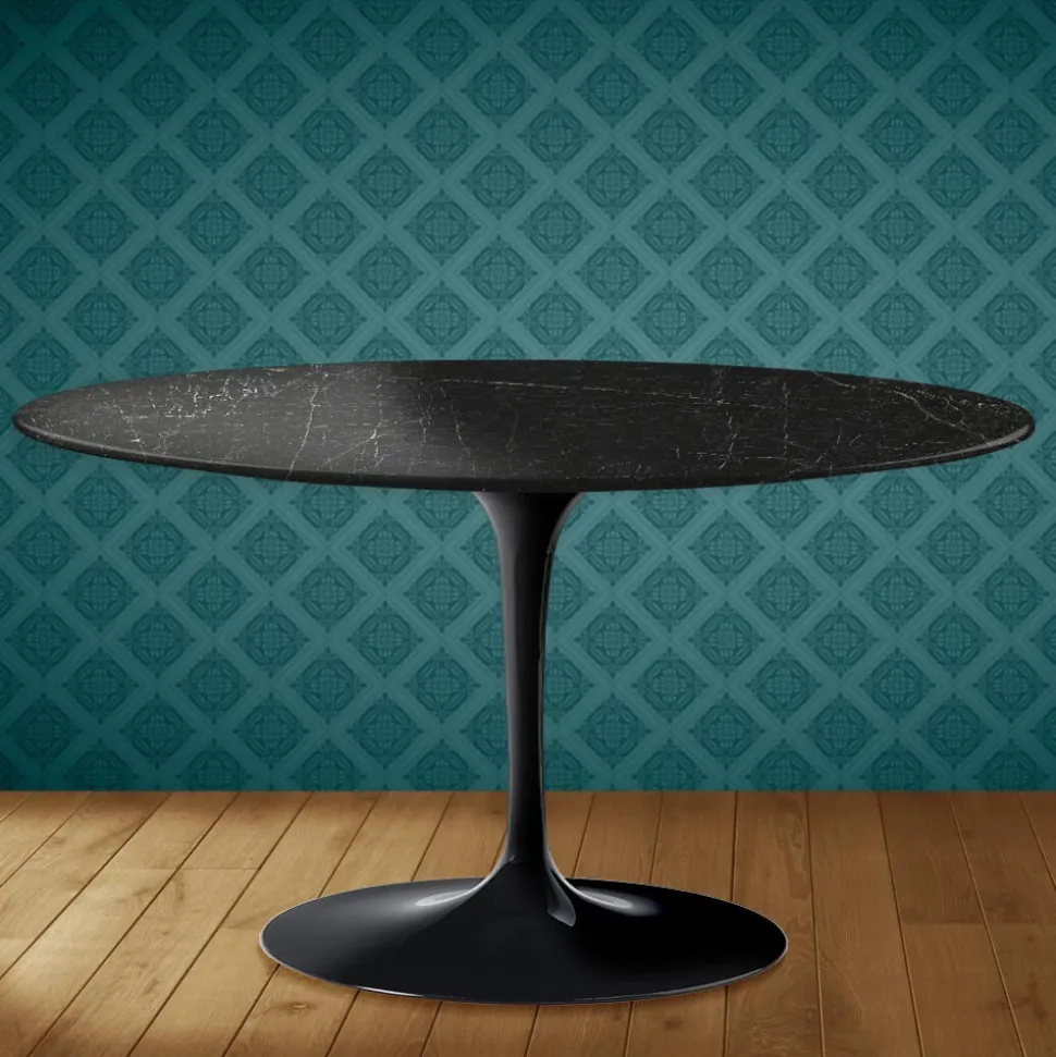 Tavolino Tulip Eero Saarinen H 41 Ovale in Ceramica Somnia Made in Italy - Scarlet