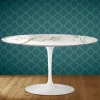 Tavolino Tulip Eero Saarinen H 41 Ovale in Ceramica Aura 22 Made in Italy - Scarlet