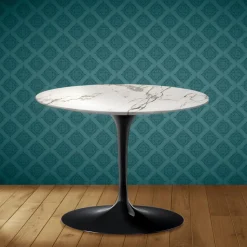 Tavolino Tulip Eero Saarinen H 41 in Ceramica Aura 22 Made in Italy - Scarlet