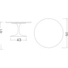 Tavolino Tulip Eero Saarinen H 41 in Ceramica Marmorio Made in Italy - Scarlet