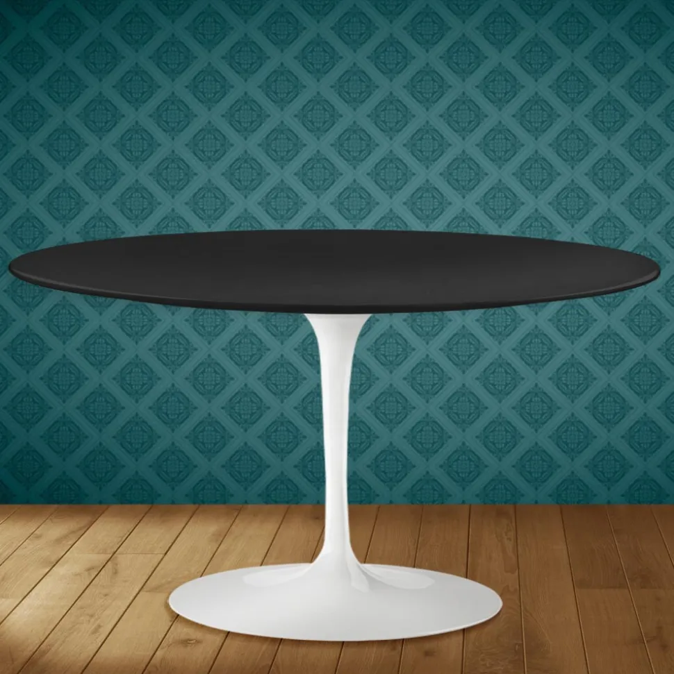 Tavolino Tulip Eero Saarinen H 41 Ovale in Ceramica Domoos Made in Italy - Scarlet