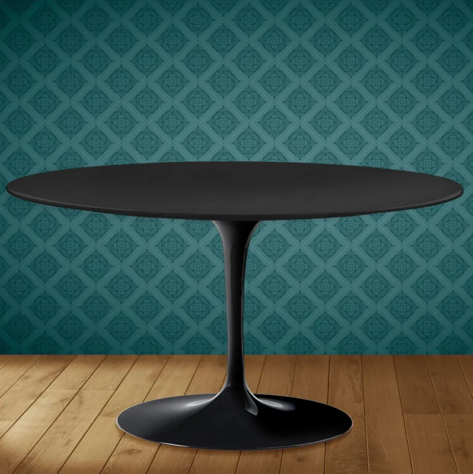 Tavolino Tulip Eero Saarinen H 41 Ovale in Ceramica Domoos Made in Italy - Scarlet