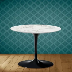 Tavolino Tulip Eero Saarinen H 41 in Ceramica Morpheus Made in Italy - Scarlet