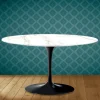 Tavolino Tulip Eero Saarinen H 41 Ovale in Ceramica Entzo Made in Italy - Scarlet