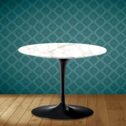 Tavolino Tulip Eero Saarinen H 41 in Ceramica Entzo Made in Italy - Scarlet
